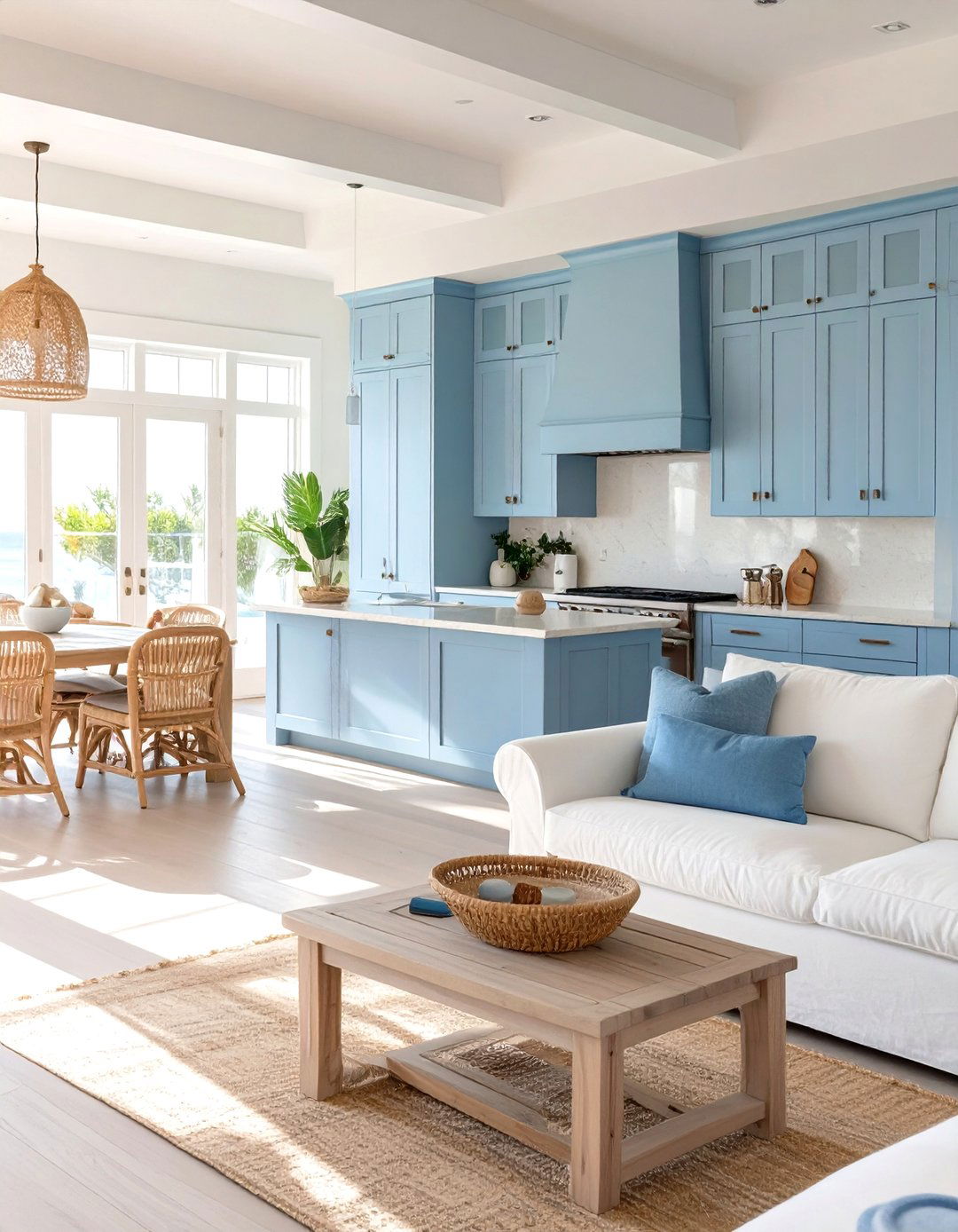 The Coastal Retreat Kitchen and Living Room - 30 kitchen and living room ideas