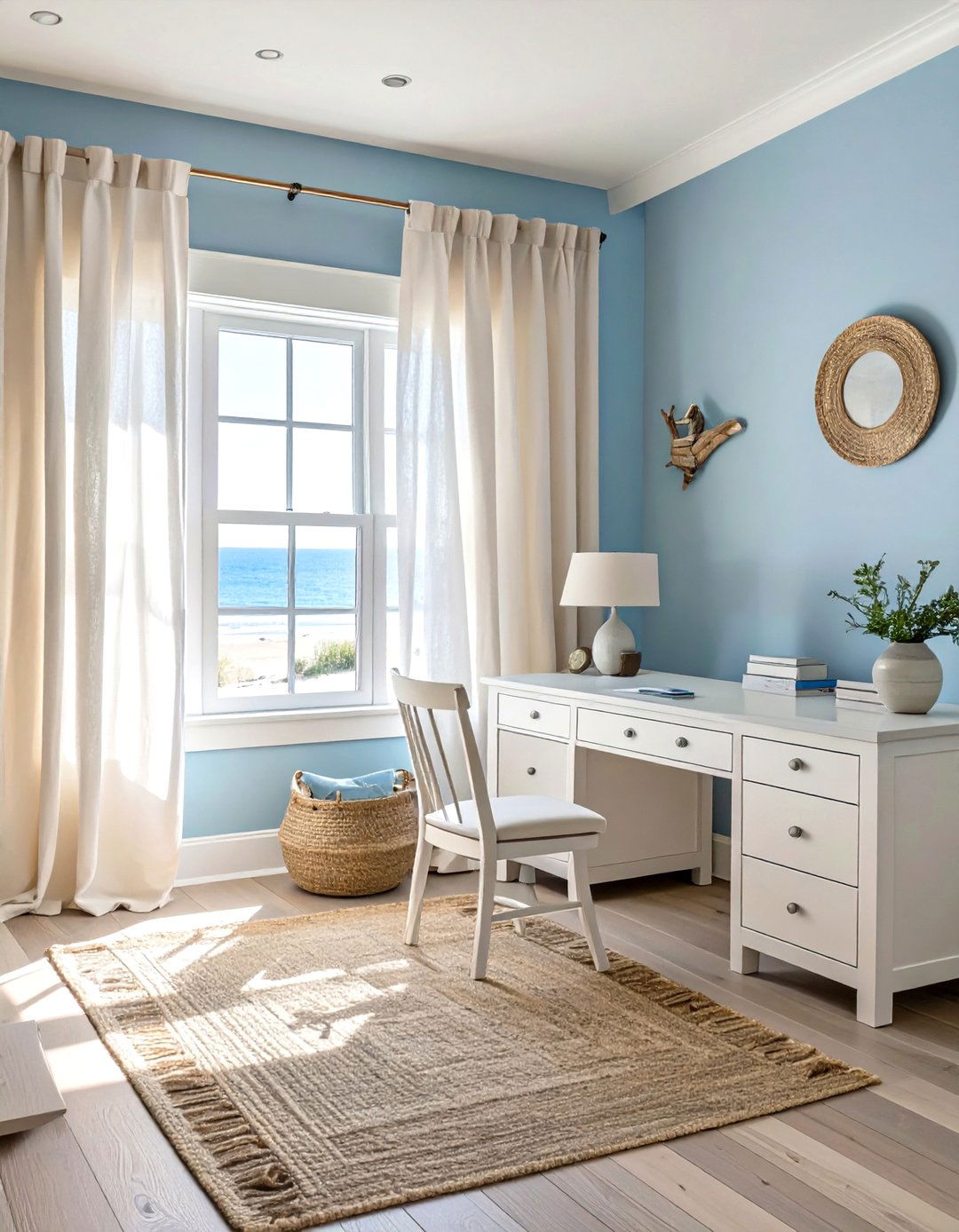 The Coastal Retreat Office - 30 masculine man office ideas