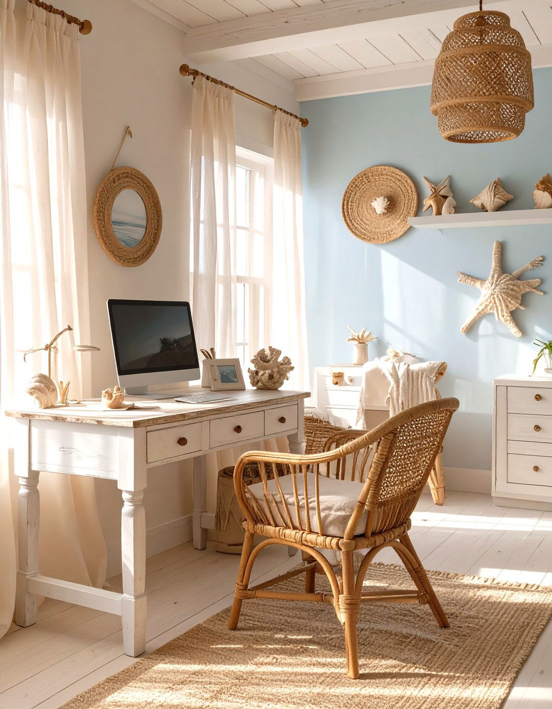 The Coastal Retreat Office - 30 office set up ideas