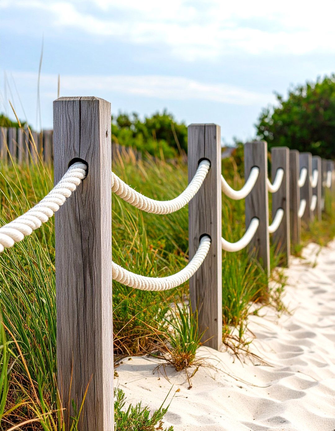 The Coastal Rope and Post Fence - 30 front yard fence ideas