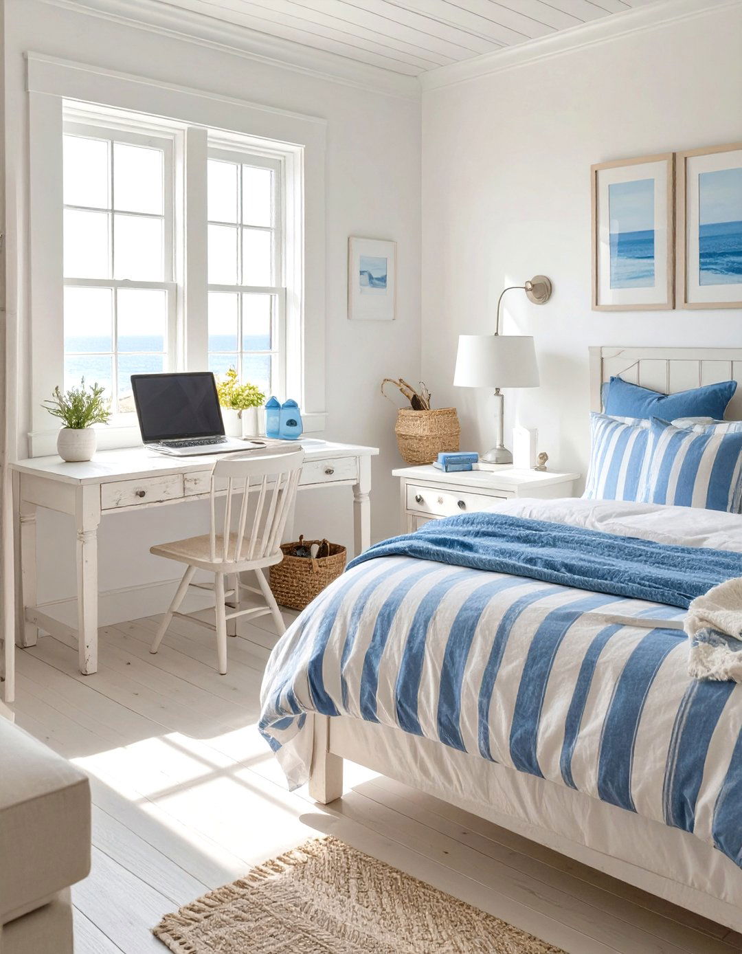 The Coastal Themed Office Bedroom Retreat - 30 office bedroom ideas