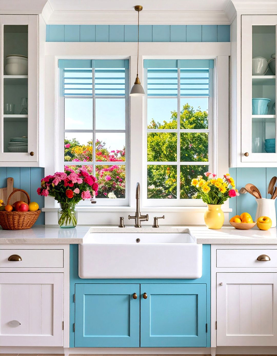 The Coastal Vibe Louvered Kitchen Window - 30 kitchen window ideas over sink