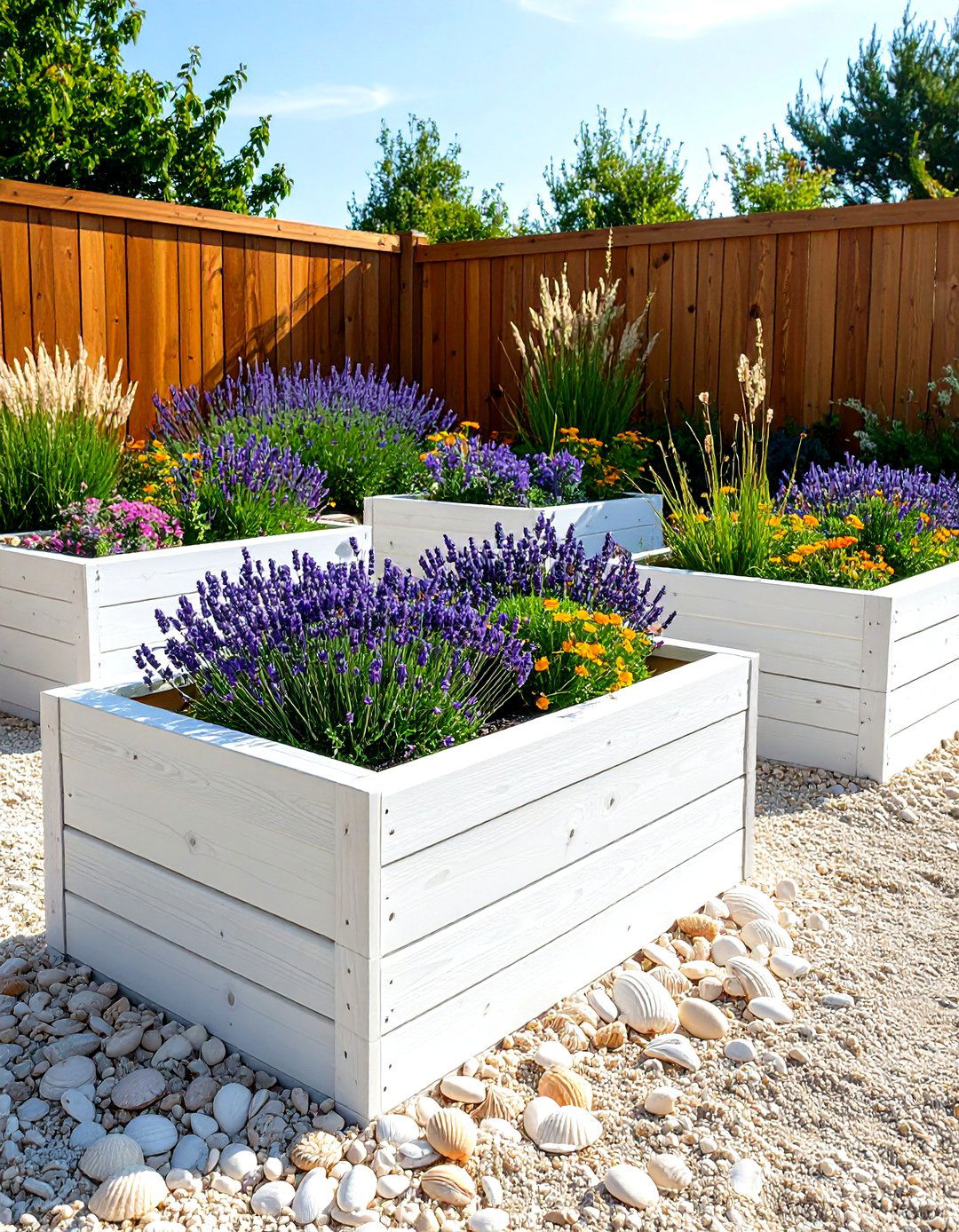 The Coastal Vibe Whitewashed Raised Garden Bed