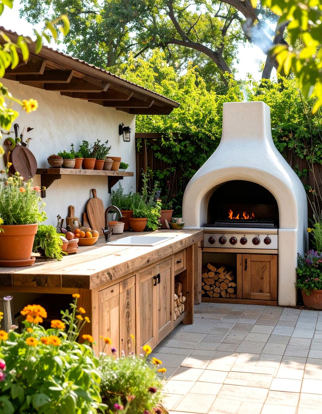The Cob Oven Outdoor Kitchen Corner - 30 cheap simple outdoor kitchen ideas