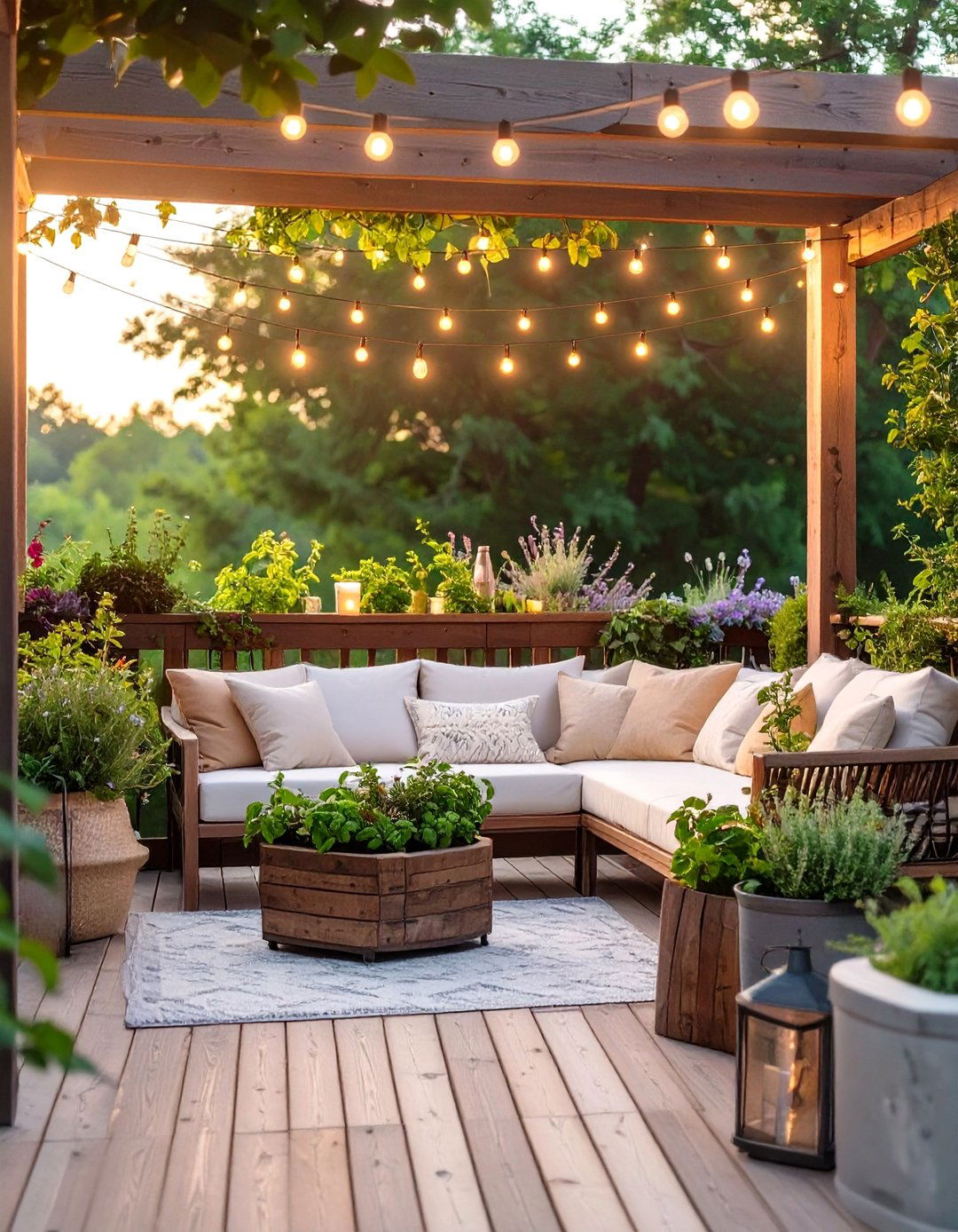 The Cocktail Hour Deck Garden - 30 deck garden ideas