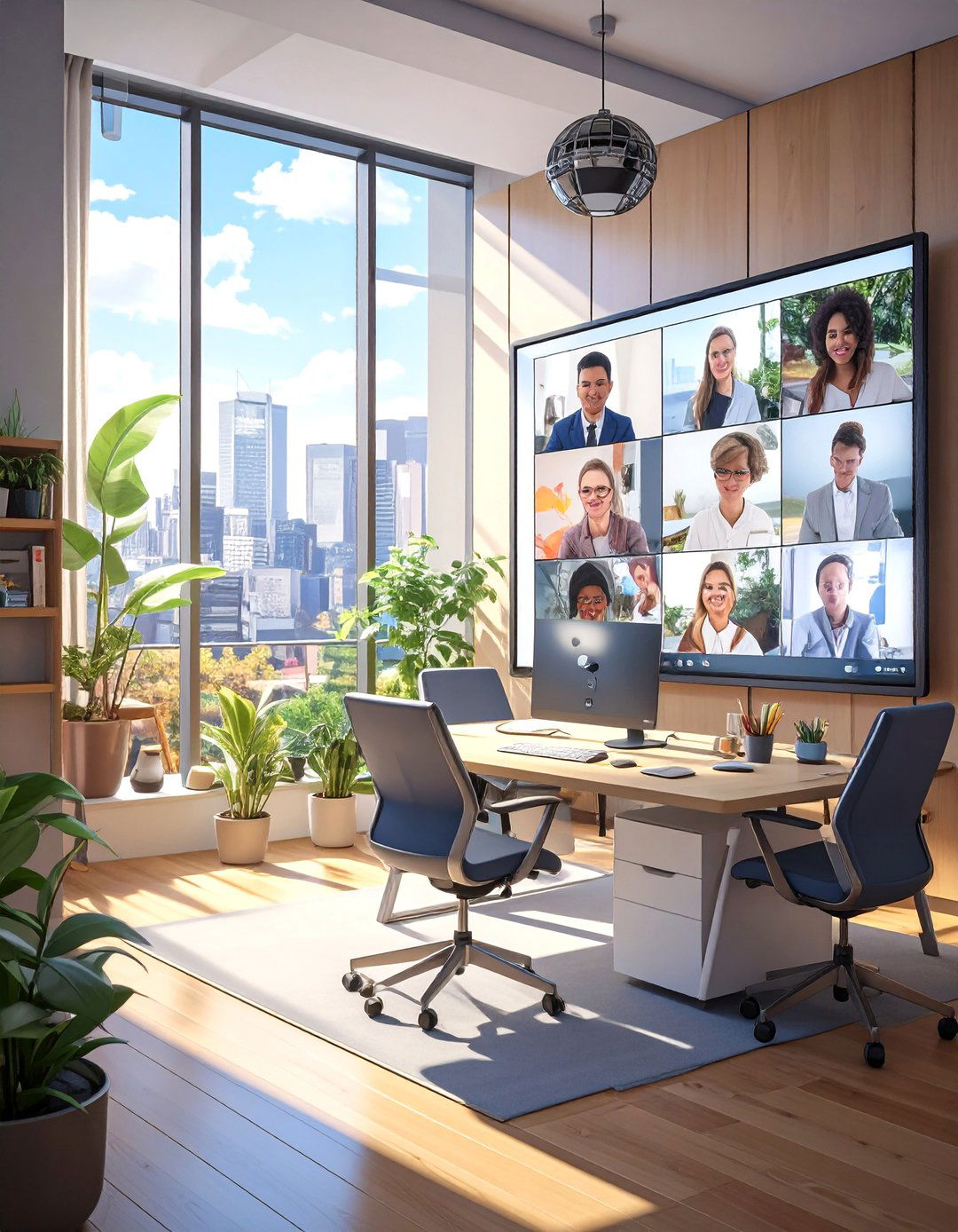 The Collaborative AI Huddle Room - 30 ai home office setup ideas
