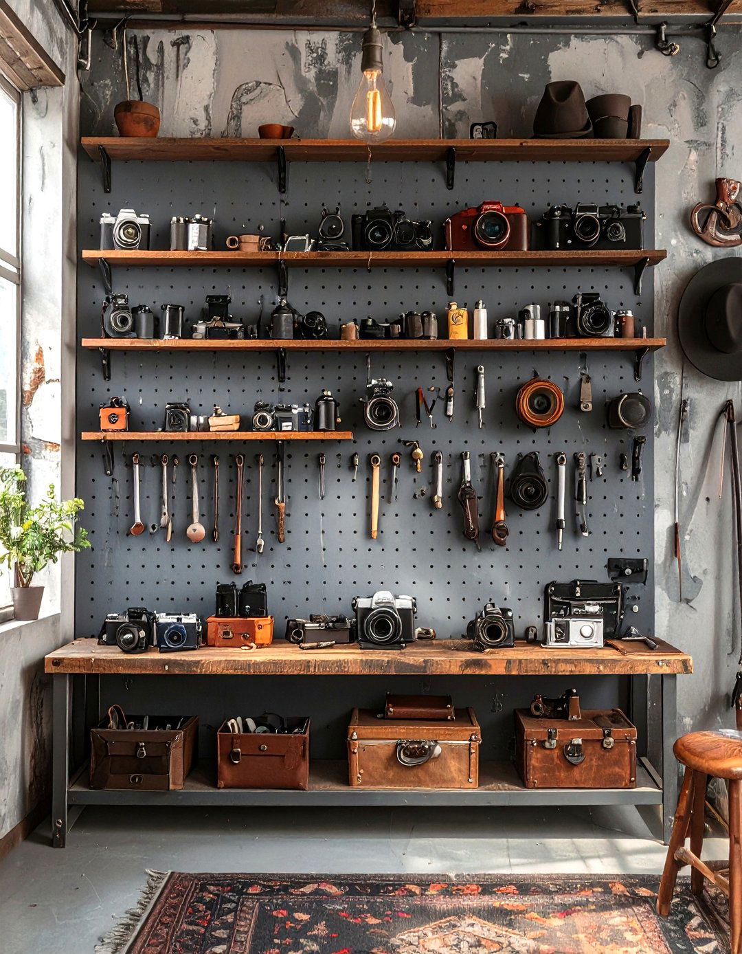 The Collectors Pegboard Display Wall - 30 man cave wall ideas