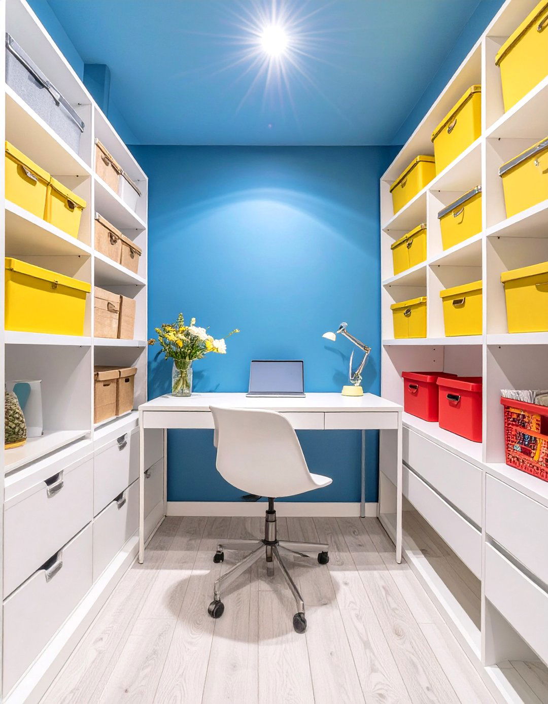 The Color Block Brights Office - 30 closet office ideas