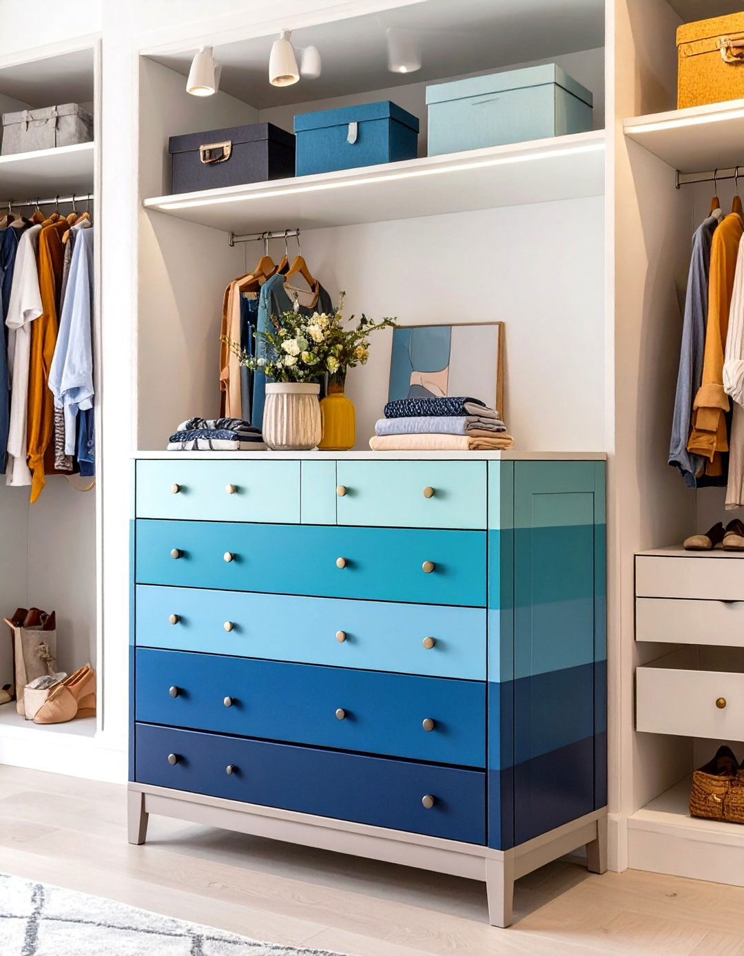 The Color Blocked Closet Dresser - 30 closet dresser ideas