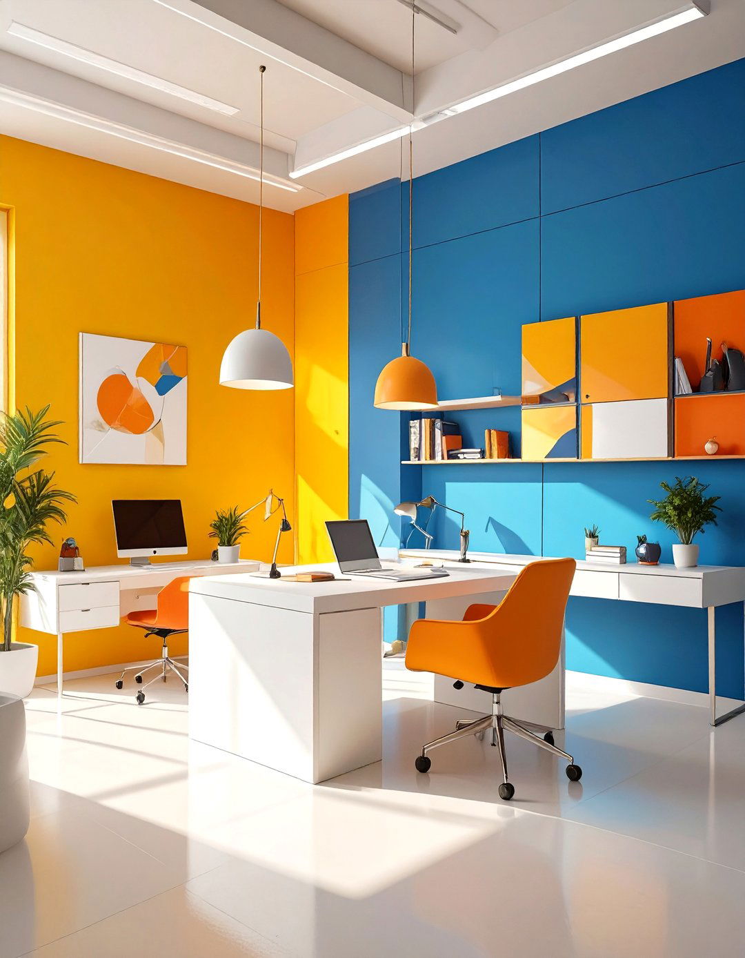 The Color Blocked Creative Studio - 30 office decorating ideas for work