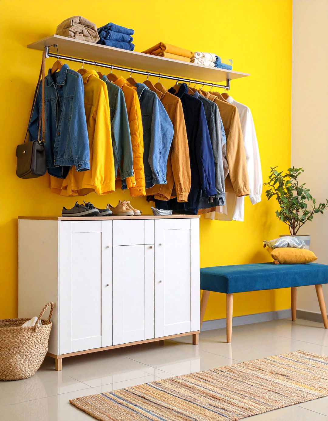 The Color Blocked Entryway Closet - 30 entryway closet ideas