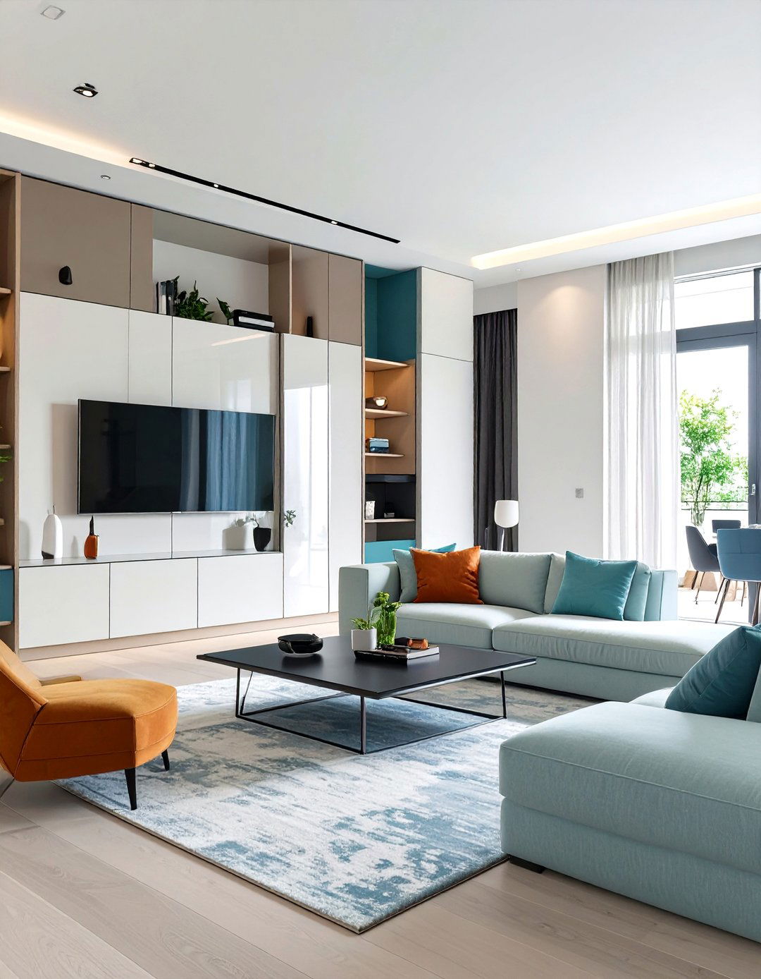 The Color Blocked Minimalist Living Room - 30 minimalist living room ideas