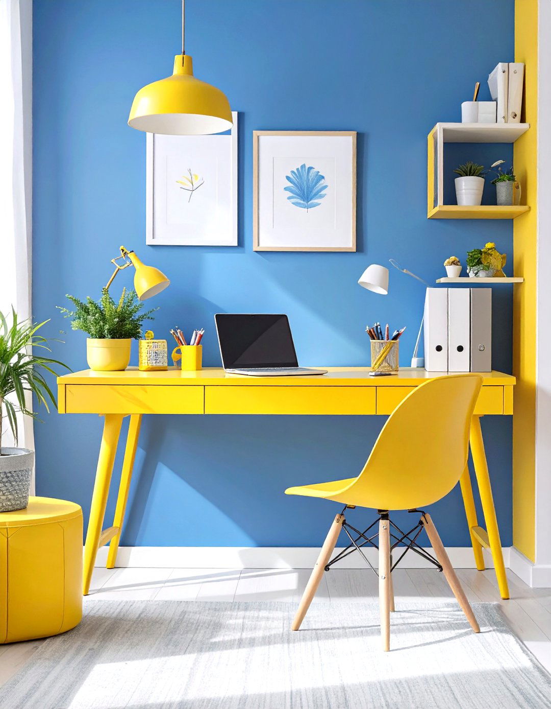 The Color Blocked Modern Desk Setup - 30 office desk setup ideas