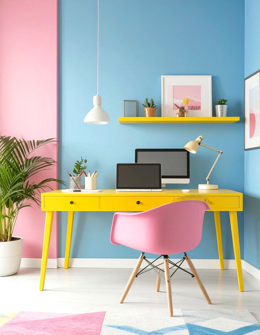 The Color Blocked Modern Home Office - 30 home office decor ideas for her