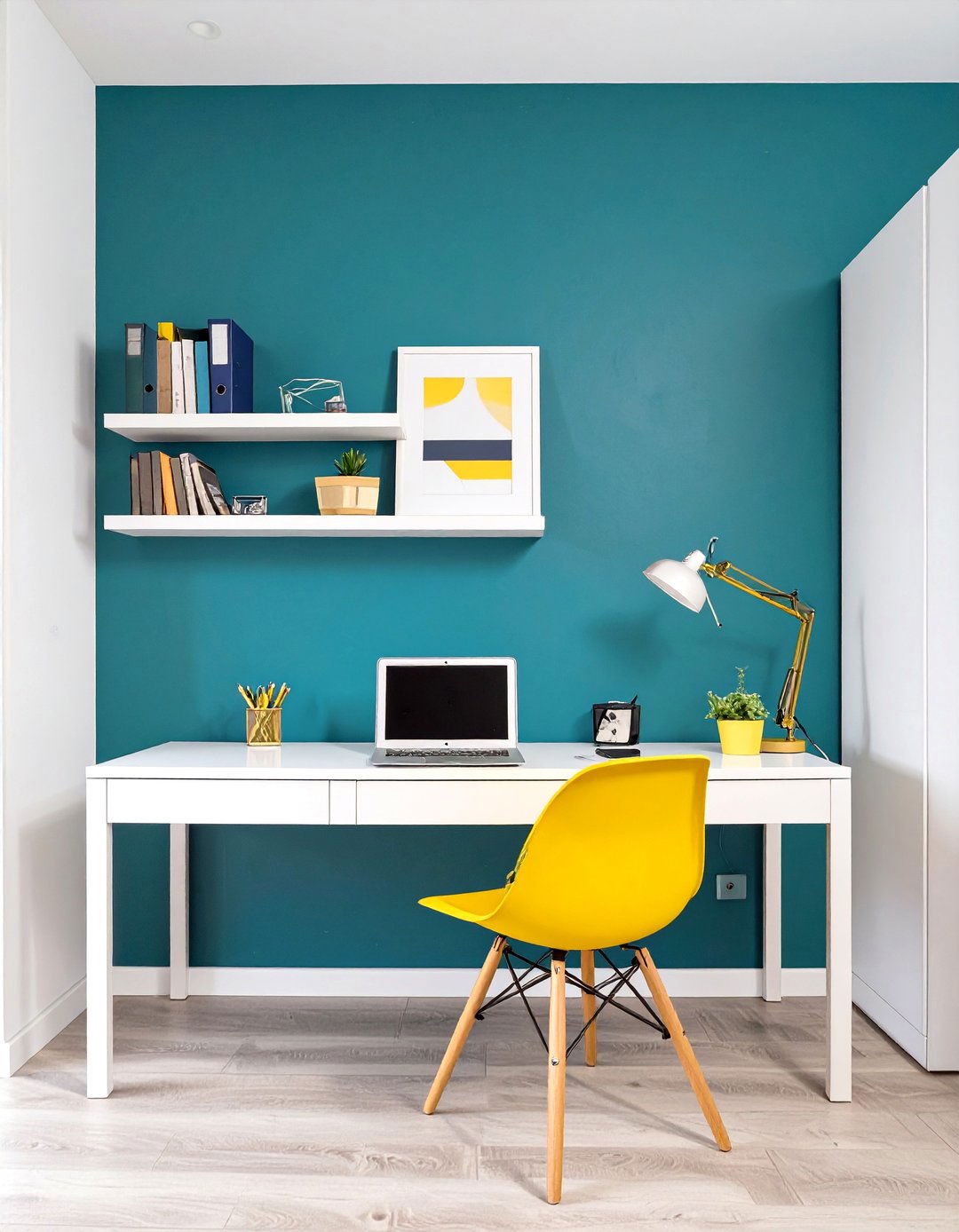 The Color Blocked Modern Office - 30 cozy office ideas