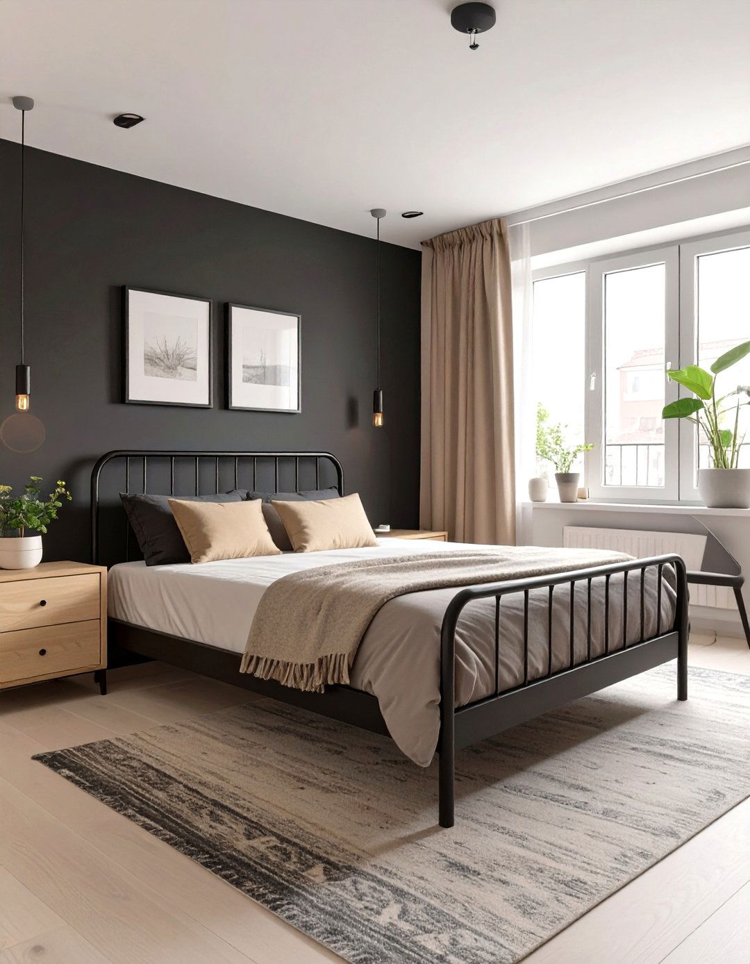 The Color Blocking Neutral Bedroom - 30 neutral and black bedroom ideas