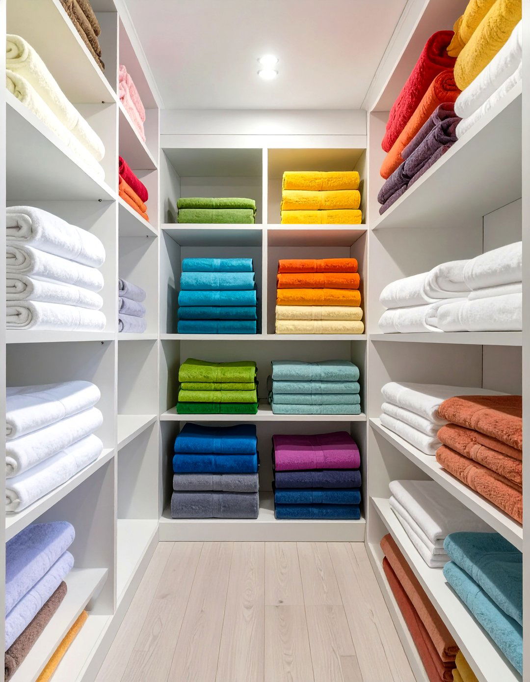 The Color Coded Hallway Linen Closet - 30 hallway linen closet ideas