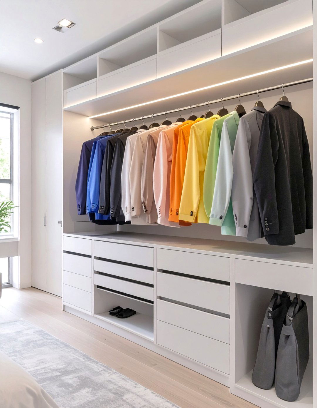The Color Coded Organization System - 30 master bedroom closet ideas