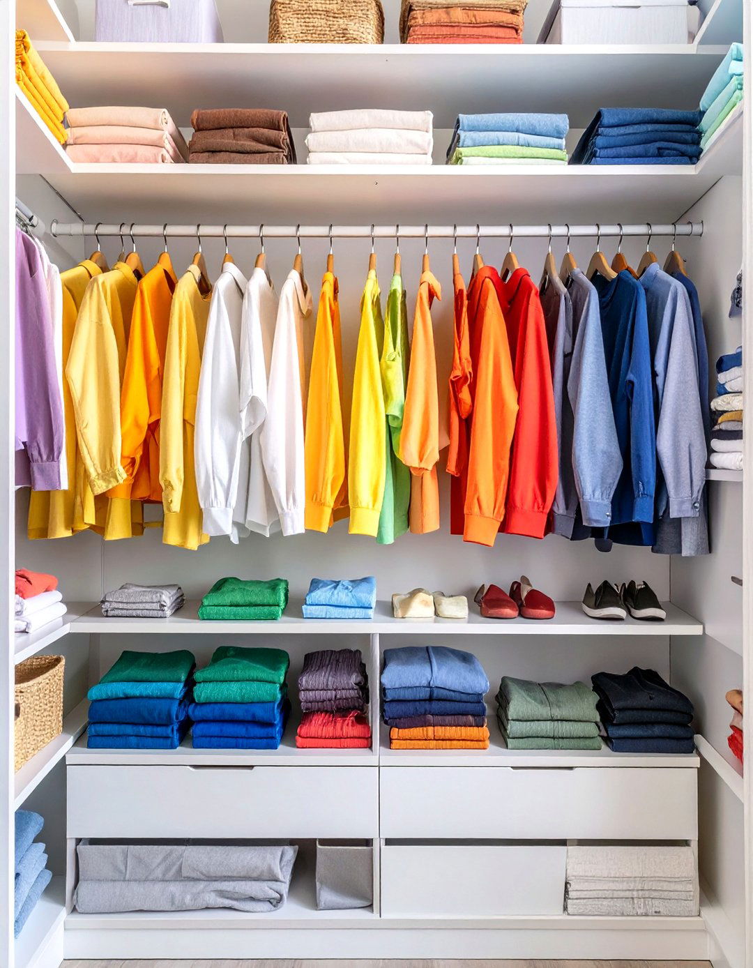 The Color Coded Organization System - 30 closet remodel ideas
