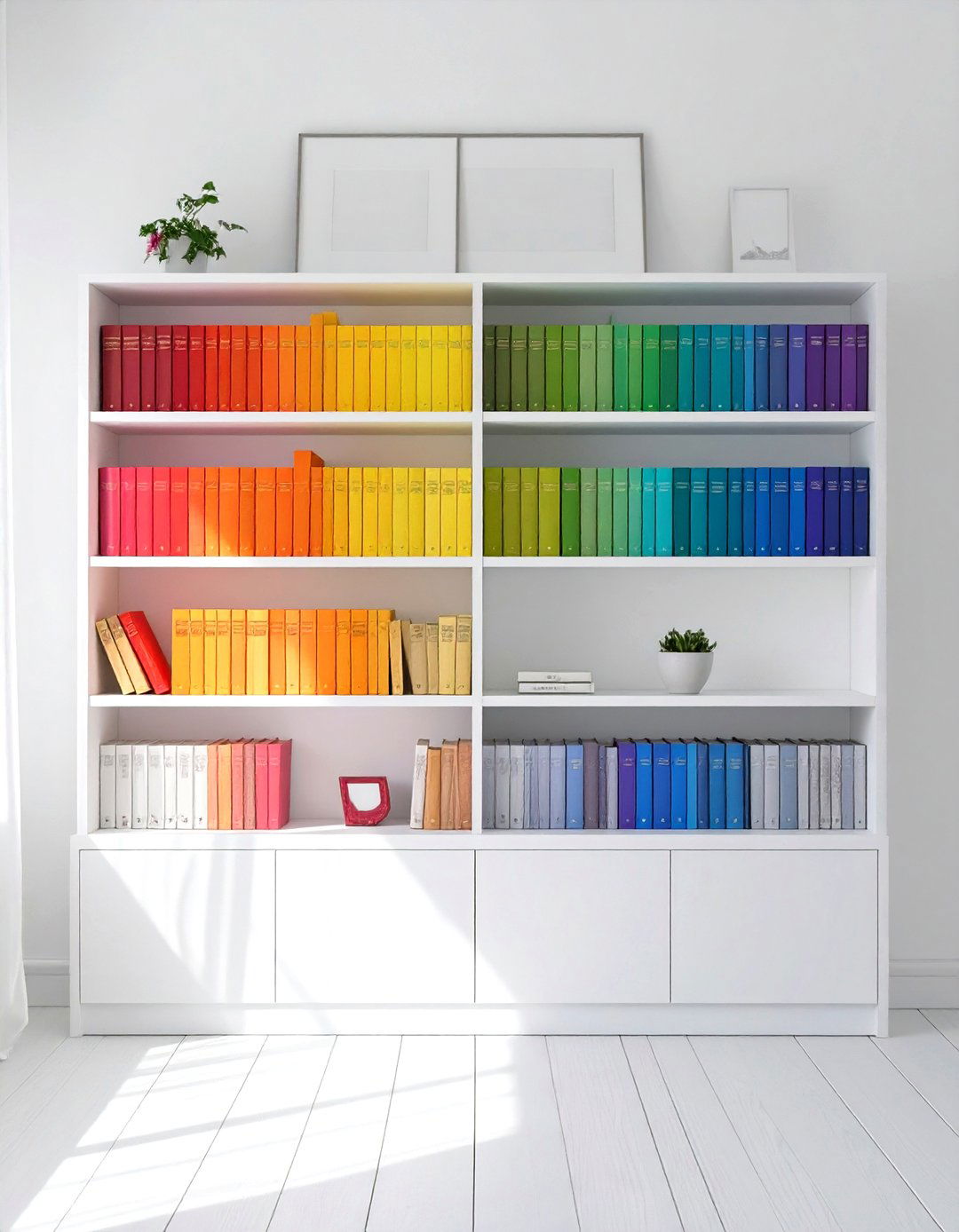 The Color Coded Rainbow Bedroom Bookshelf - 30 bedroom bookshelf ideas