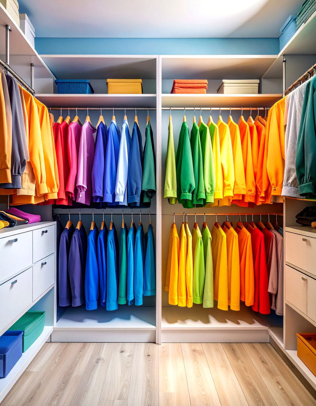 The Color Coded Small Closet Zone - 30 layout small closet design ideas