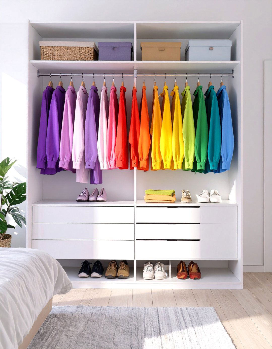 The Color Coordinated Display - 30 open closet ideas
