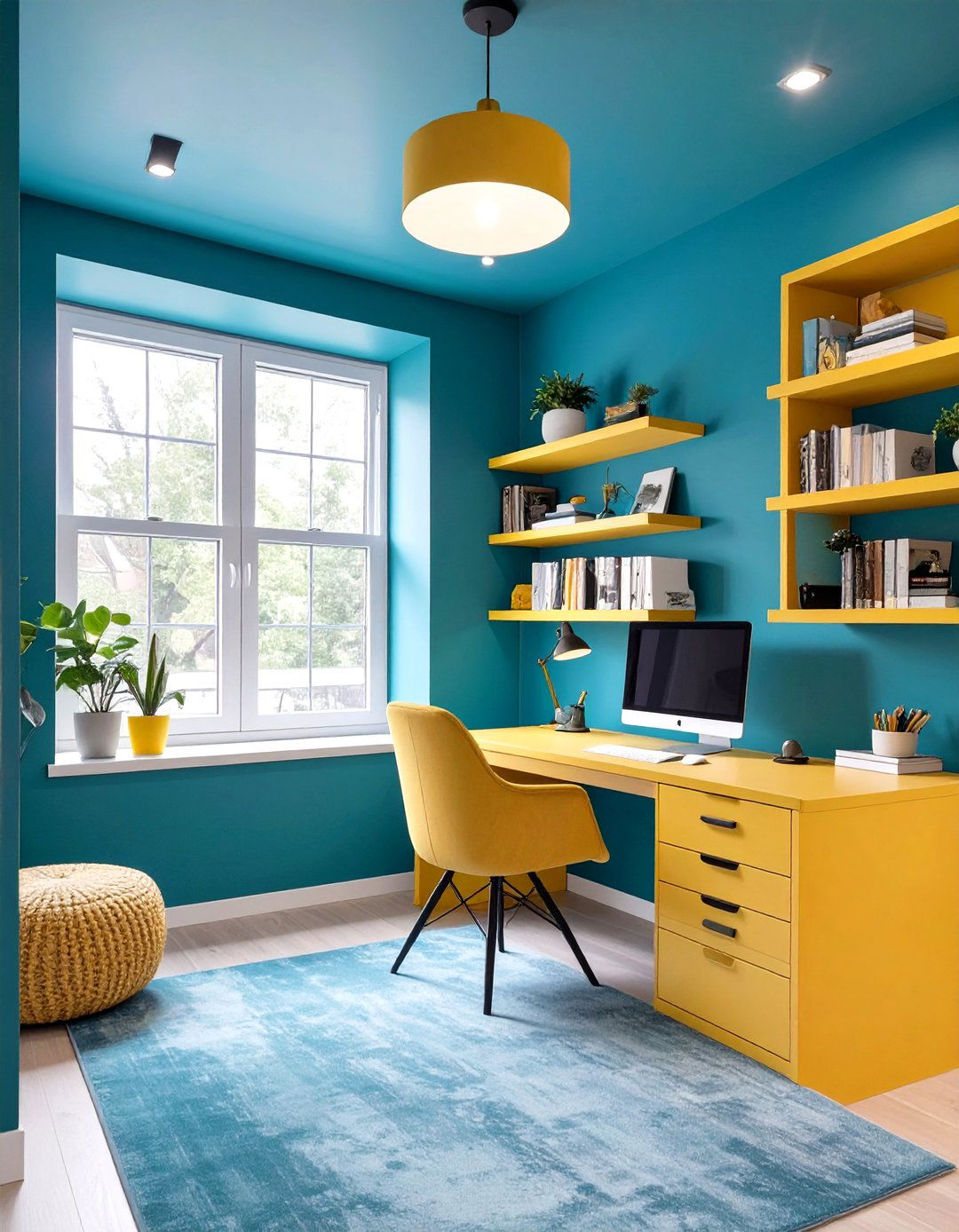 The Color Drenched Maximalist Office - 30 creative small office interior design ideas