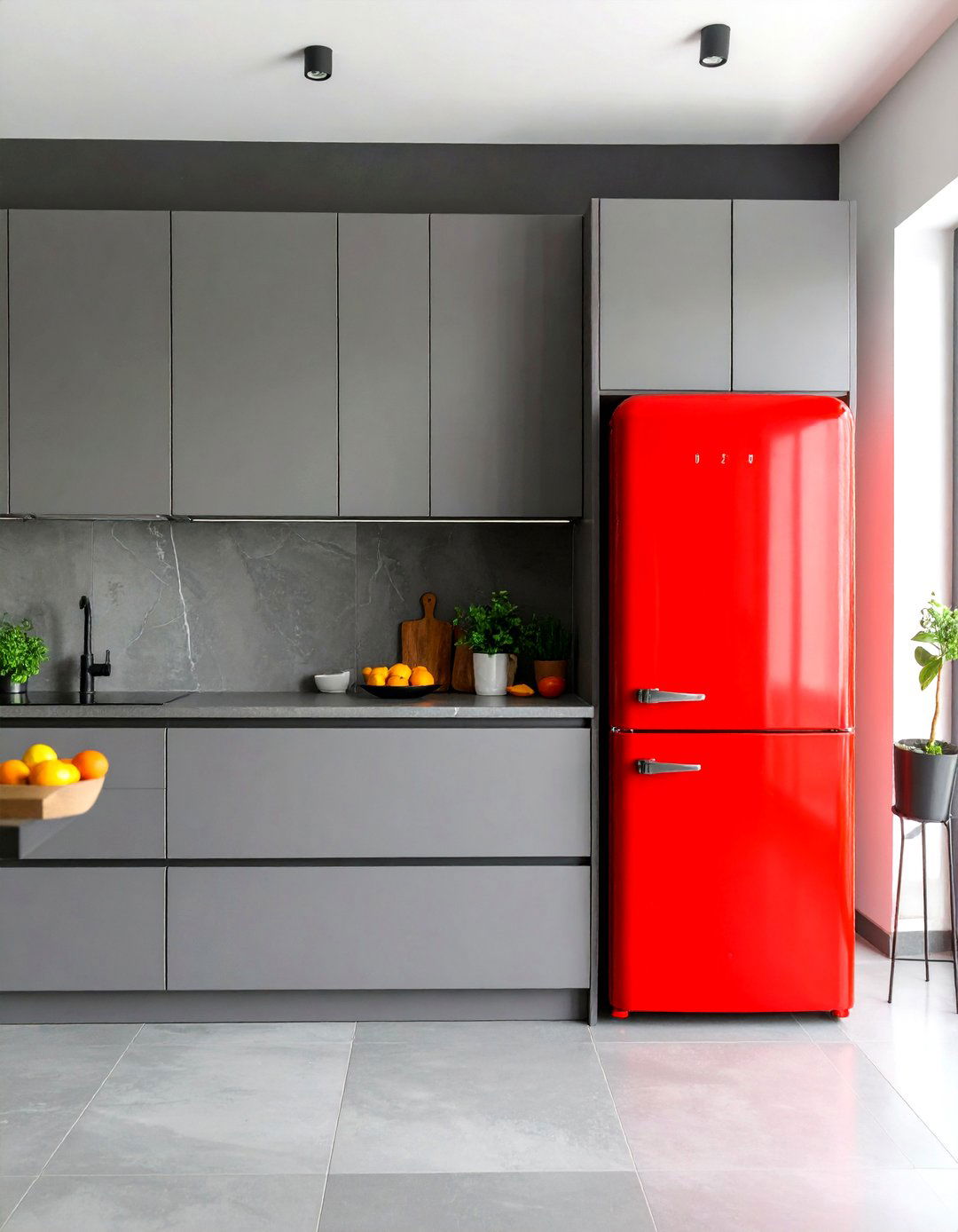The Color Pop Accent Kitchen - 30 apartment kitchen ideas