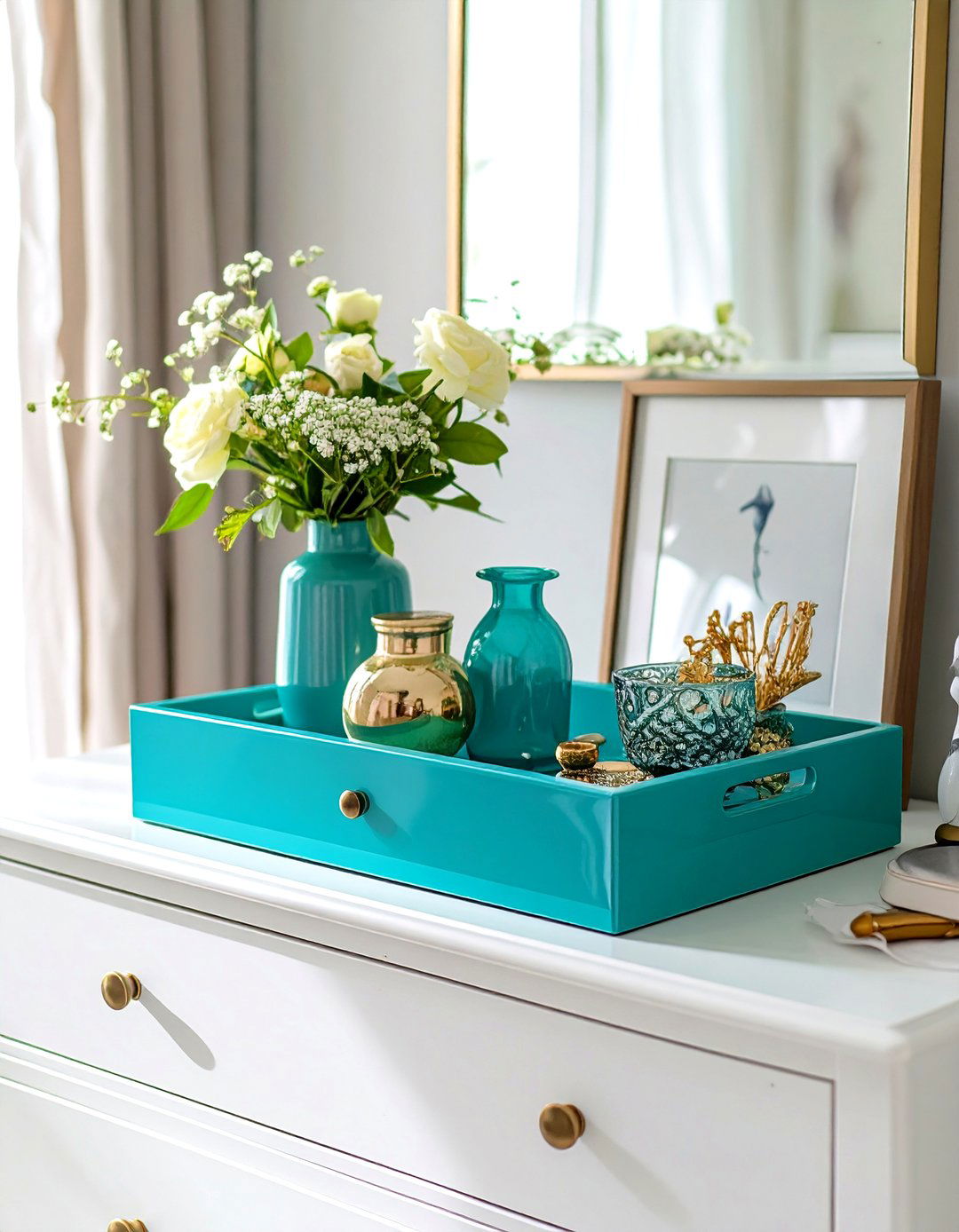 The Color Pop Dresser - 30 bedroom dresser top decor ideas