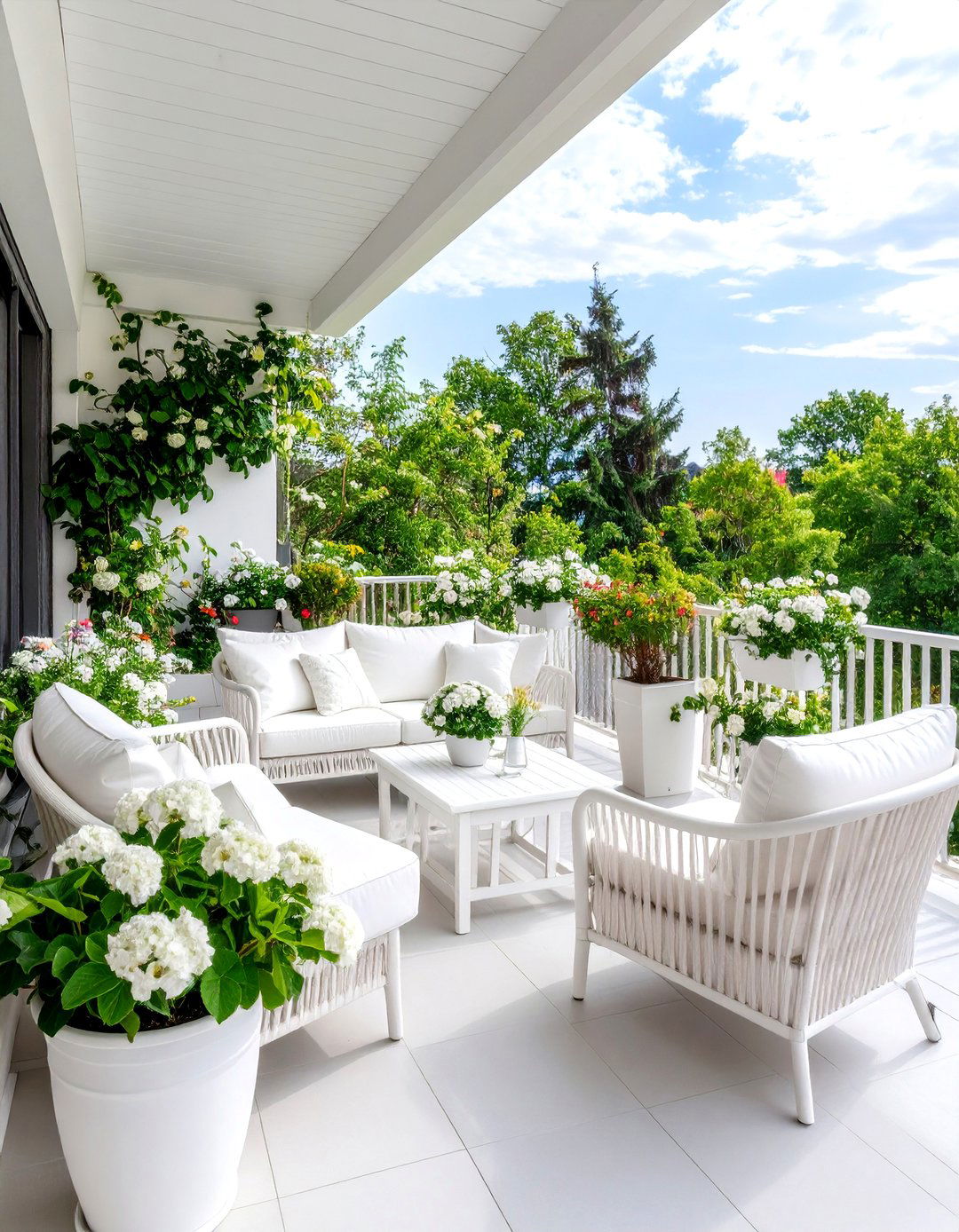 The Color Themed Balcony Garden - 30 ai balcony garden design ideas