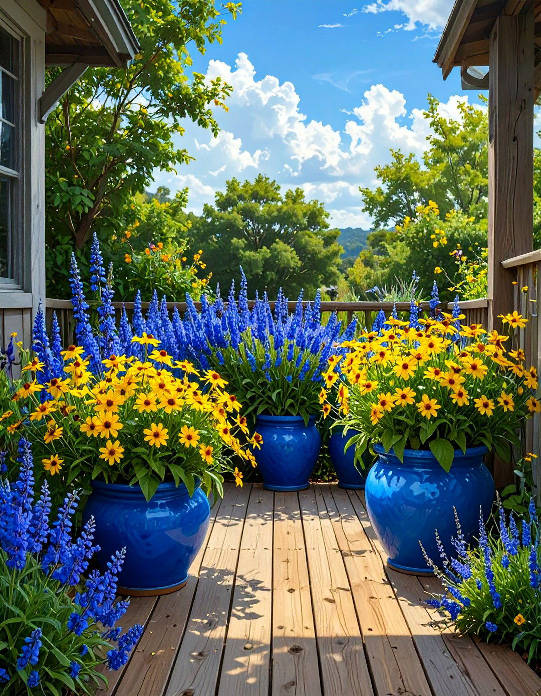 The Color Themed Deck Garden - 30 deck garden ideas