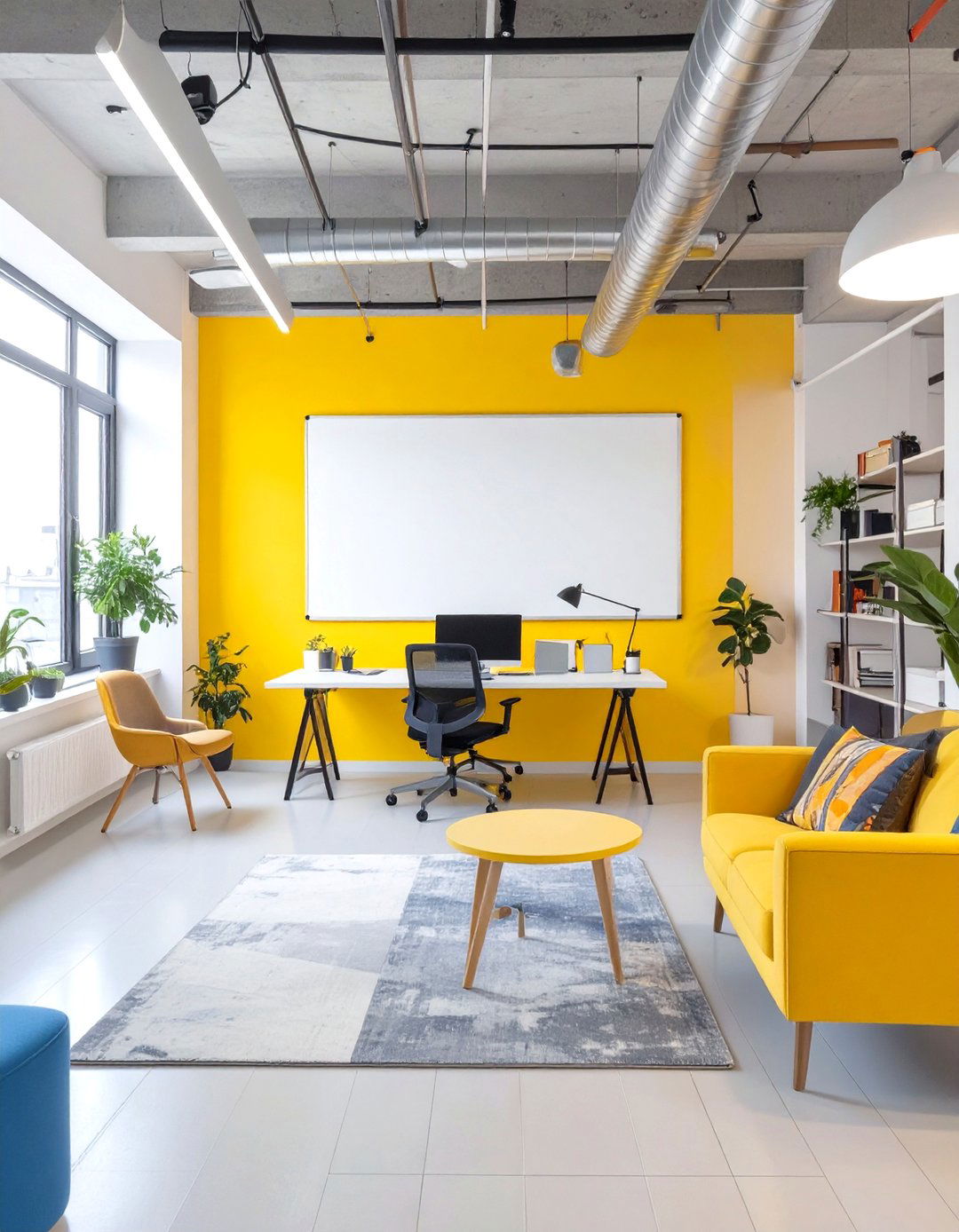 The Colorful Creative Studio Basement Office - 30 basement office ideas no windows