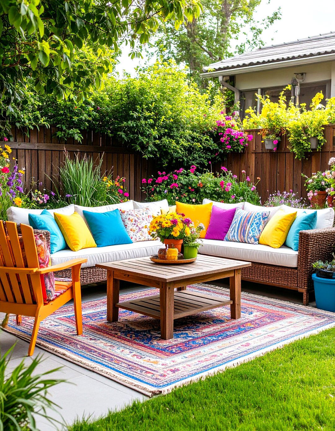 The Colorful Eclectic Mix and Match Backyard - 30 backyard furniture ideas