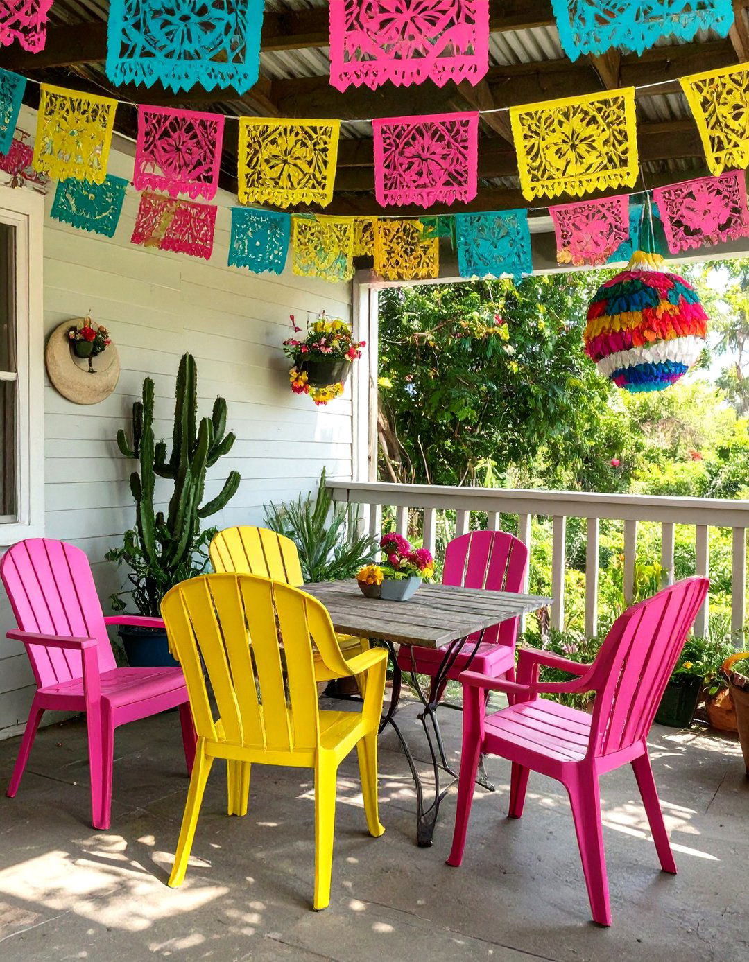 The Colorful Fiesta Porch - 30 back porch ideas on a budget