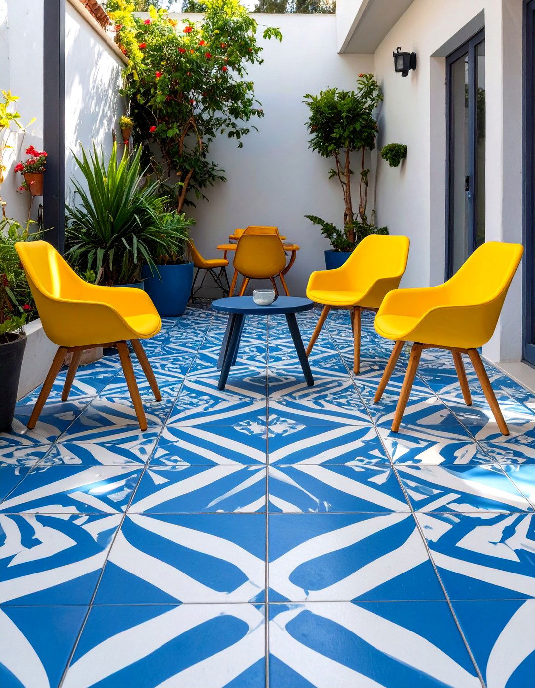 The Colorful Geometric Patio - 30 modern patio ideas