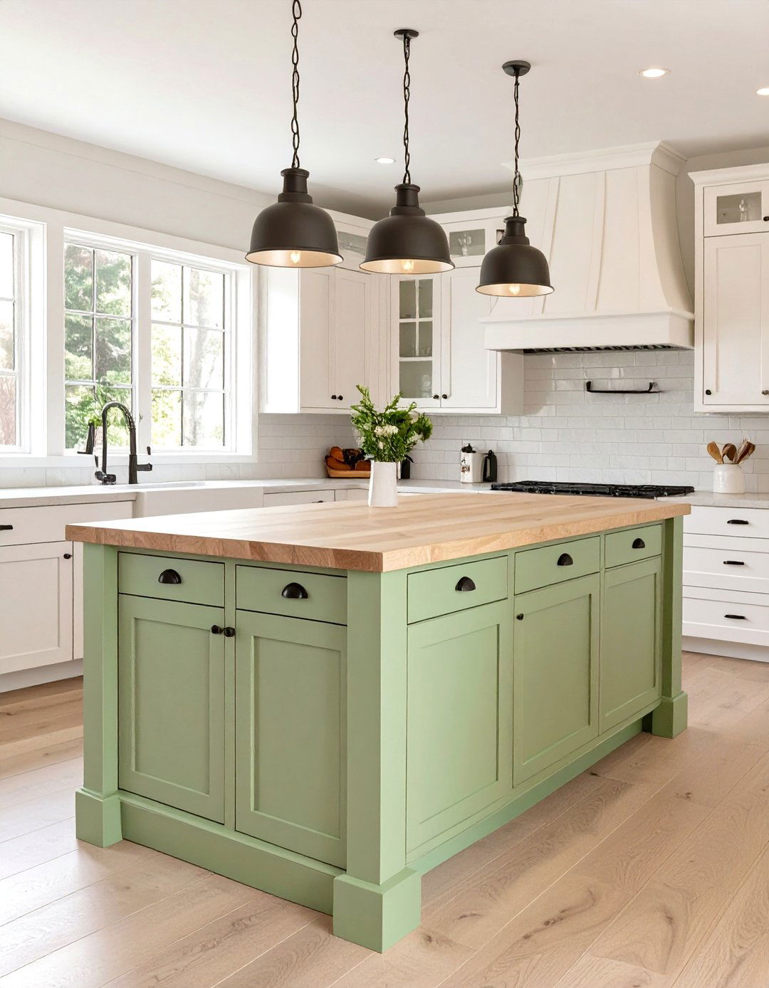 The Colorful Island Kitchen - 30 modern farmhouse kitchen ideas
