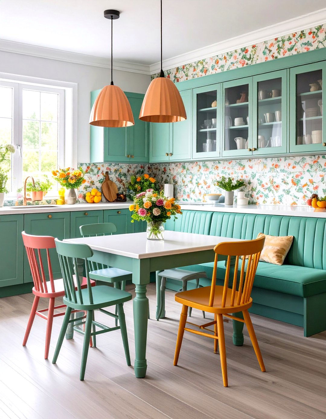 The Colorful Maximalist Kitchen Nook - 30 kitchen nook ideas