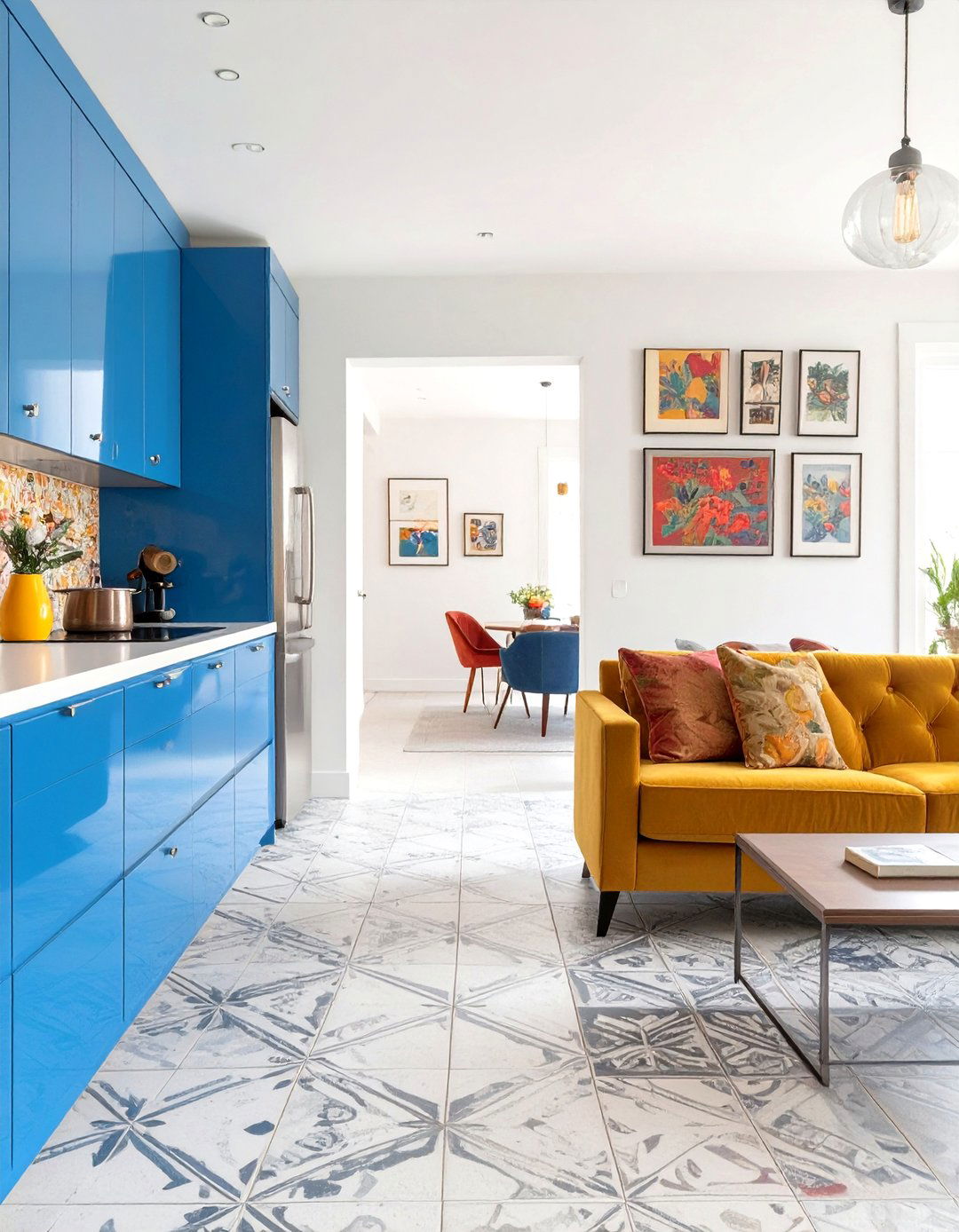 The Colorful Maximalist Kitchen and Living Room - 30 kitchen and living room ideas