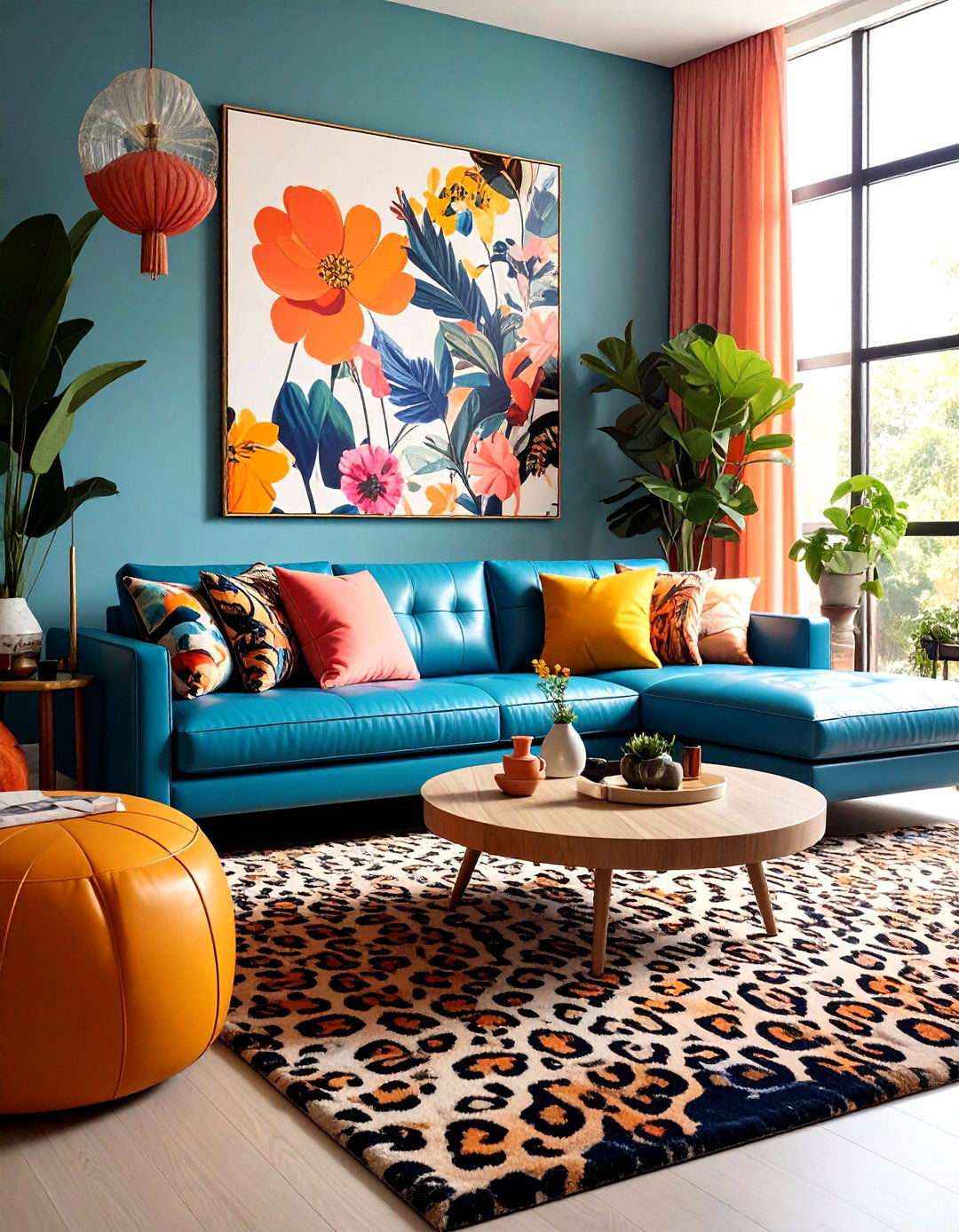 The Colorful Maximalist Living Room - 30 leather couch living room ideas