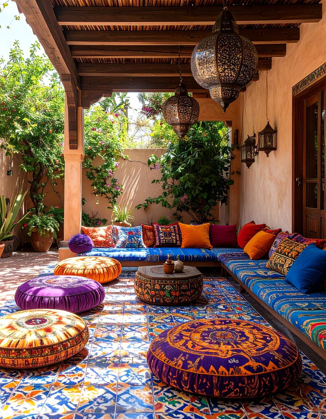 The Colorful Moroccan Patio - 30 back patio designs