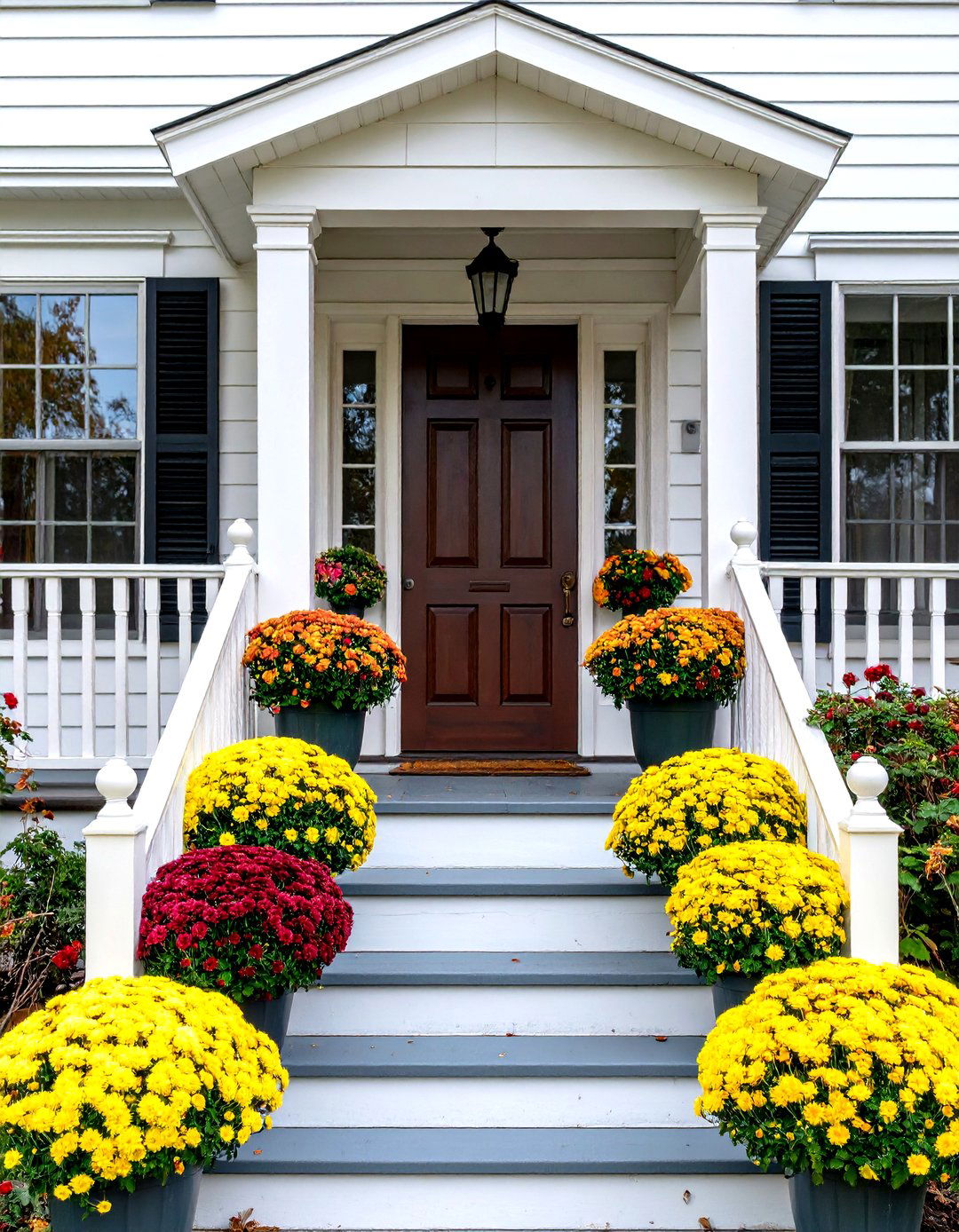 The Colorful Mum Front Porch - 30 fall front porch ideas