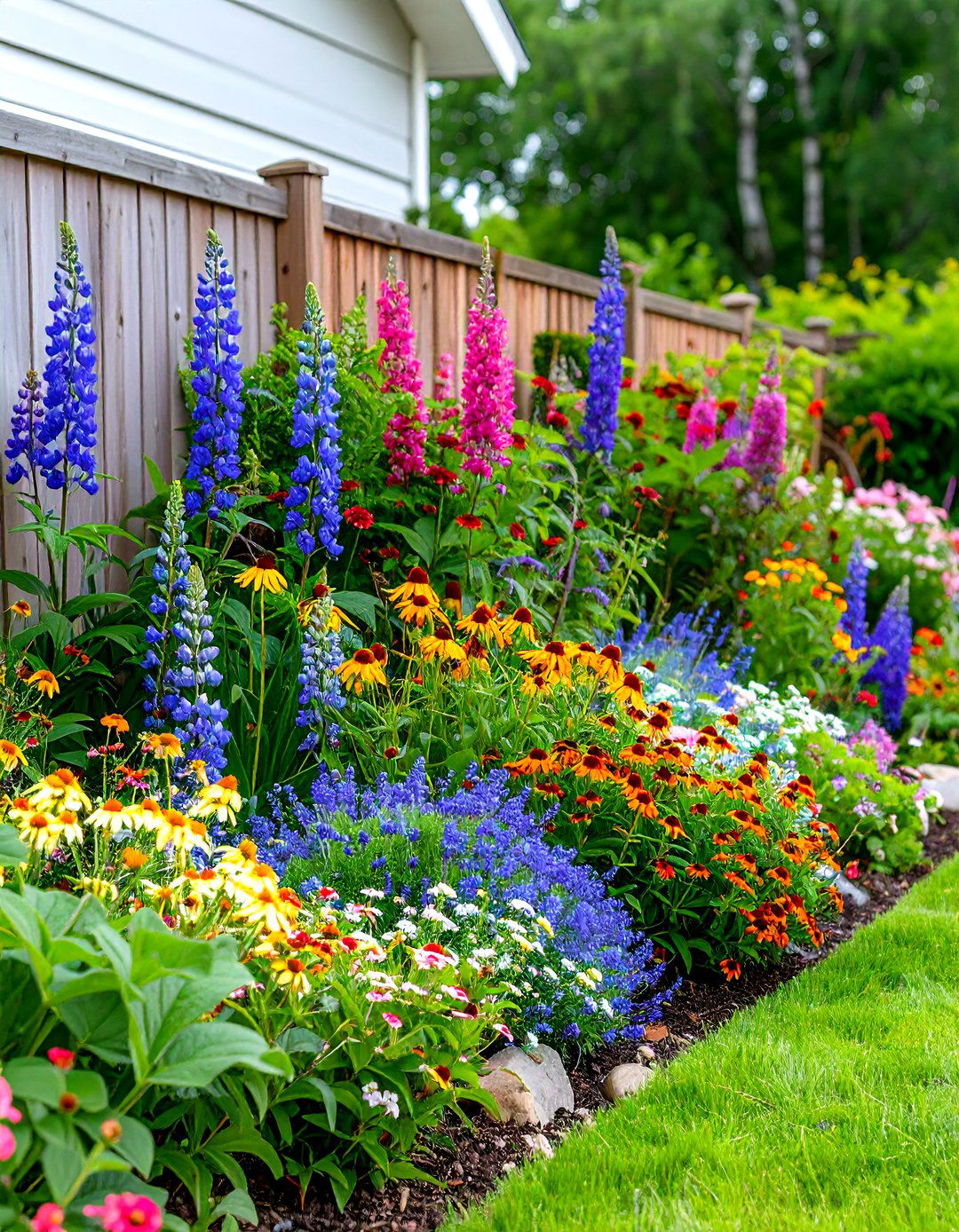 The Colorful Perennial Border Front Yard - 30 landscaping ideas for front yard