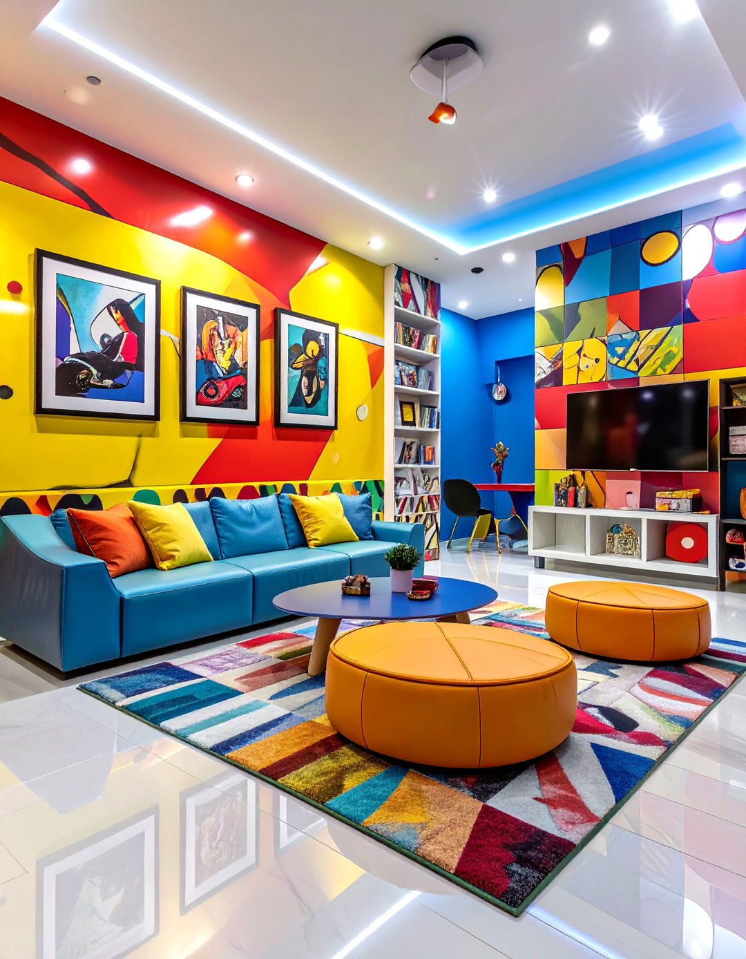 The Colorful Pop Art Game Room - 30 game room decor ideas