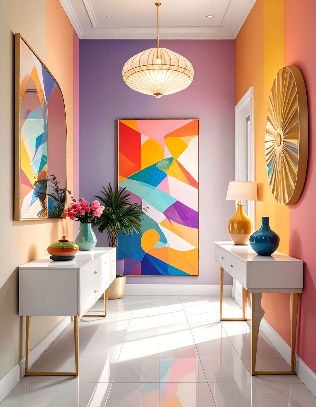 The Colorful Pop Art Hallway - 30 hallway furniture ideas