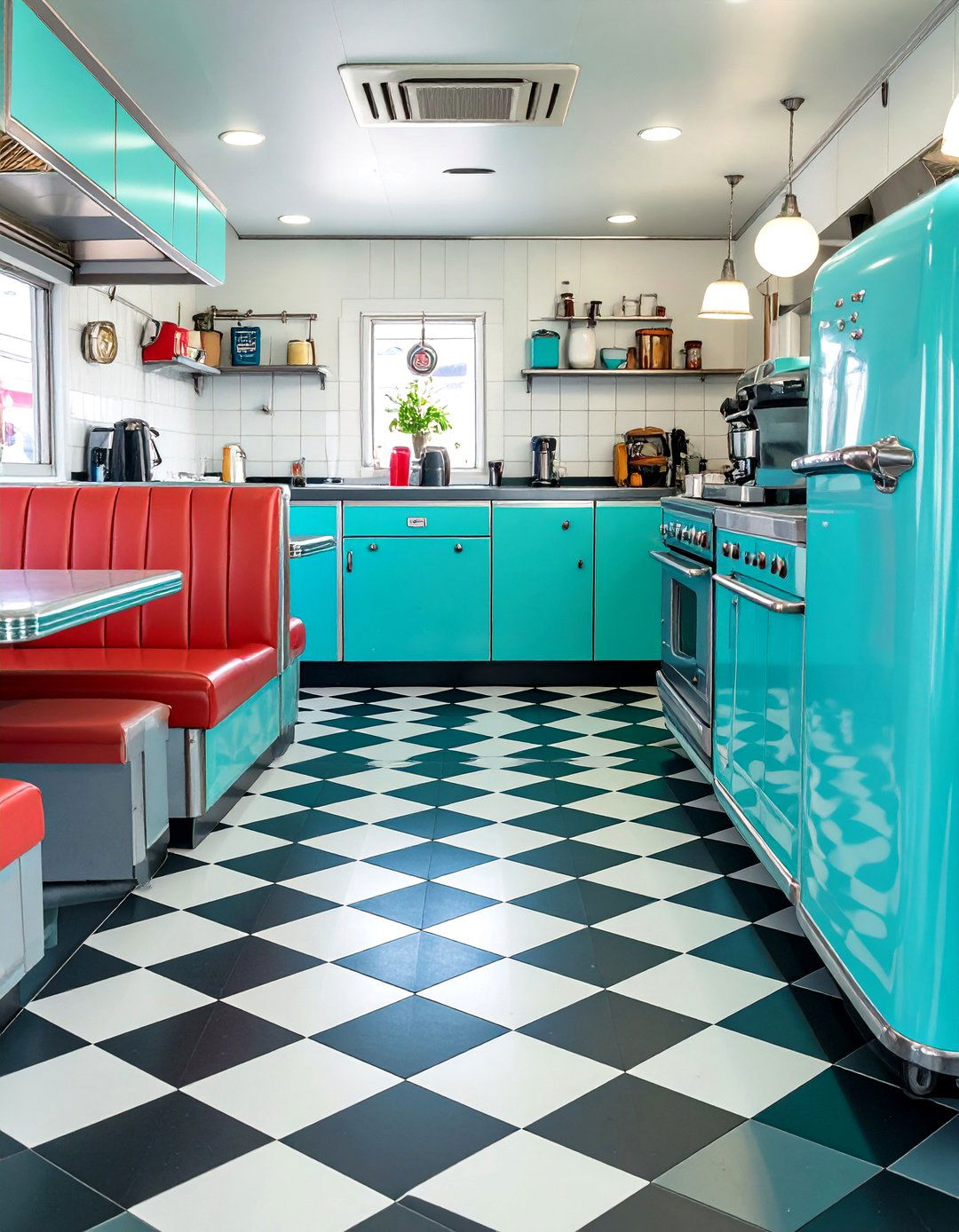 The Colorful Retro Diner Kitchen - 30 interior design websites free ideas