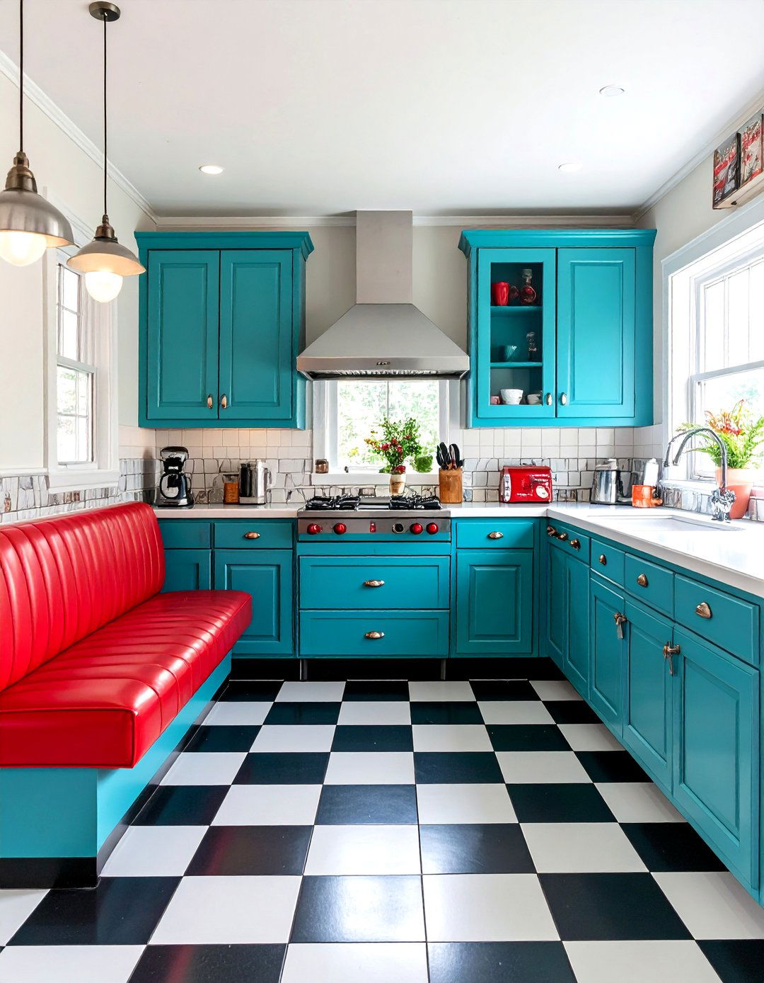 The Colorful Retro Diner Kitchen - 30 3d kitchen design ideas