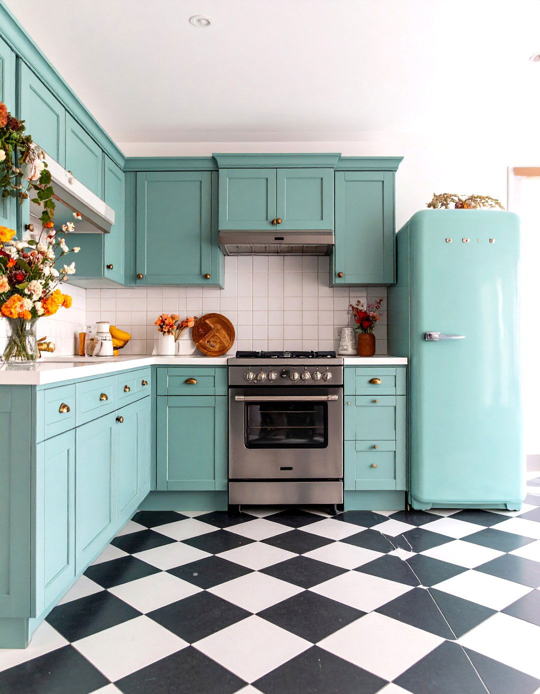 The Colorful Retro Galley Kitchen - 30 galley kitchen designs