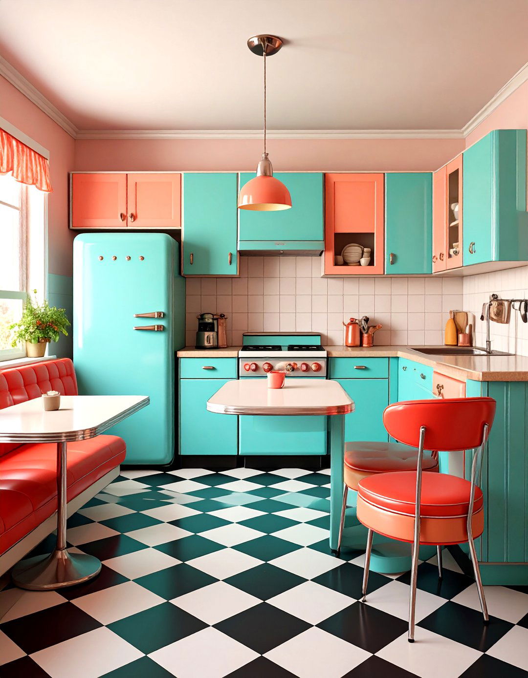 The Colorful Retro Kitchen - 30 kitchen remodeling ideas