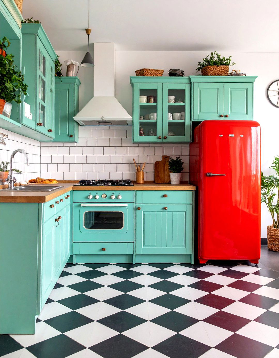 The Colorful Retro Revival Kitchen - 30 kitchen cabinet design tool ideas
