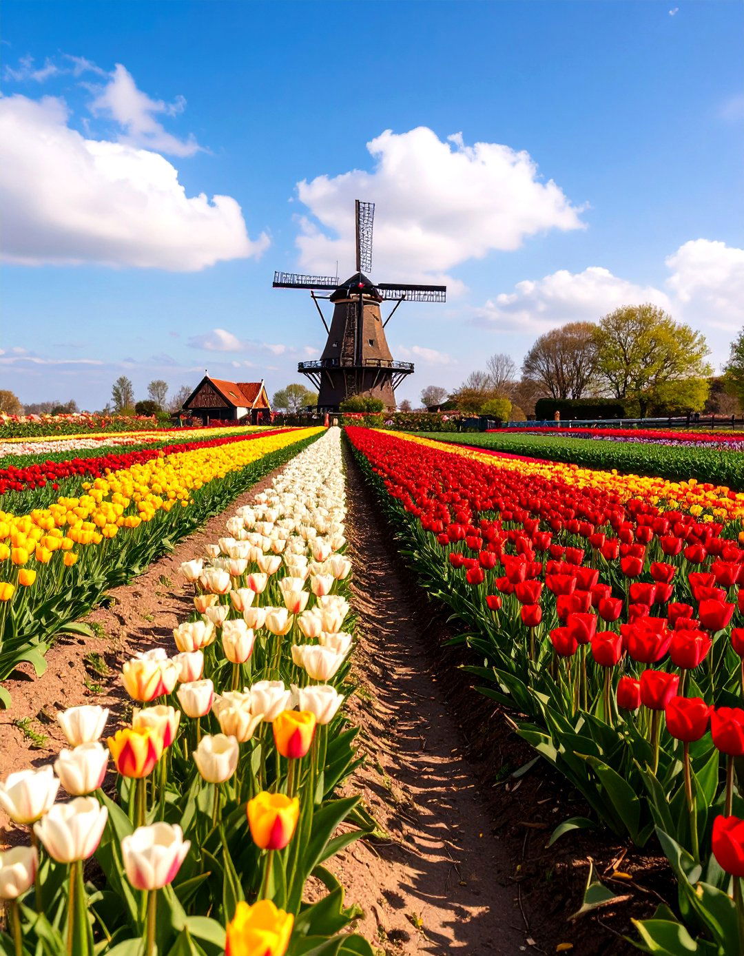 The Colorful Tulip Fields Garden - 30 minecraft garden ideas